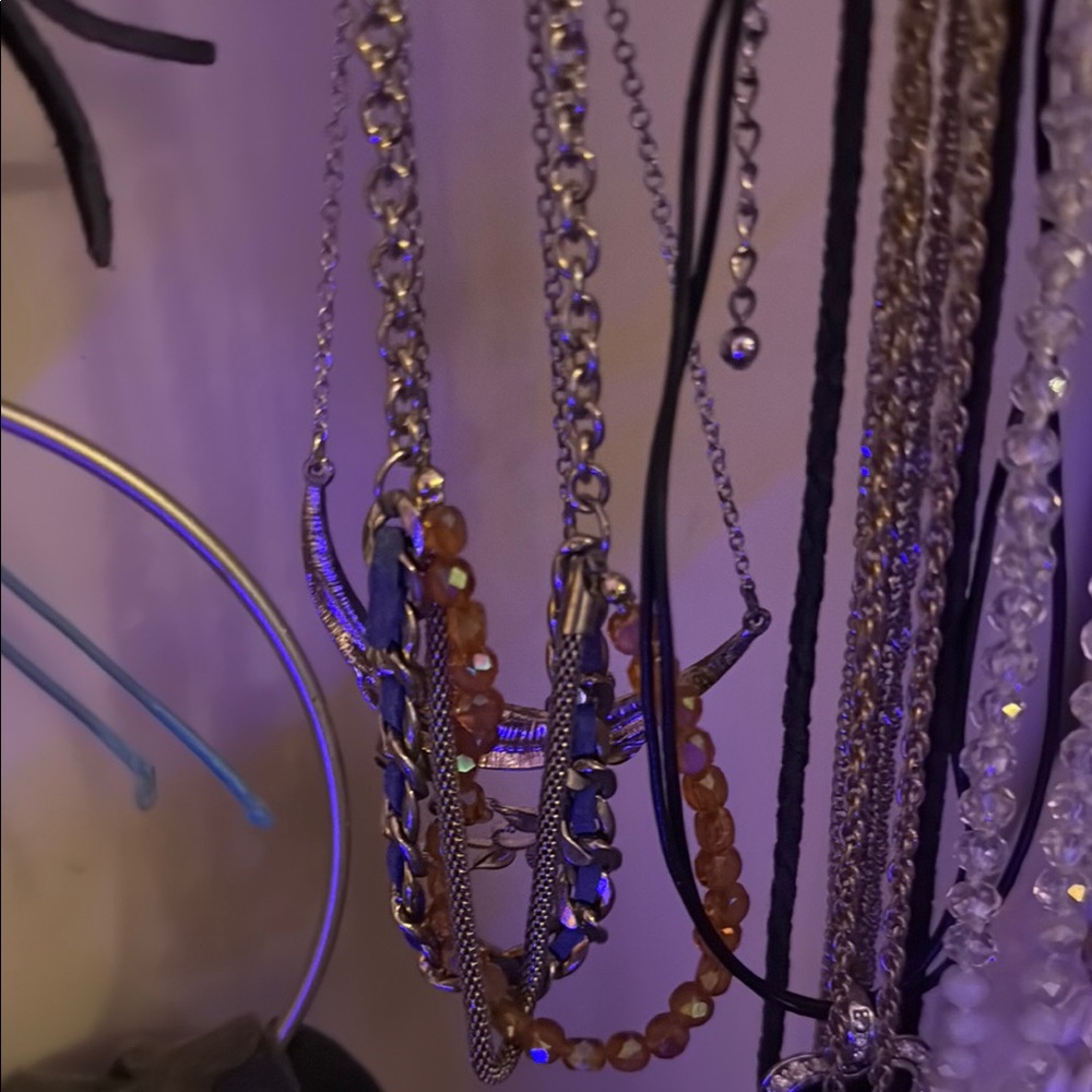 Elegant Silver and Brown Necklace